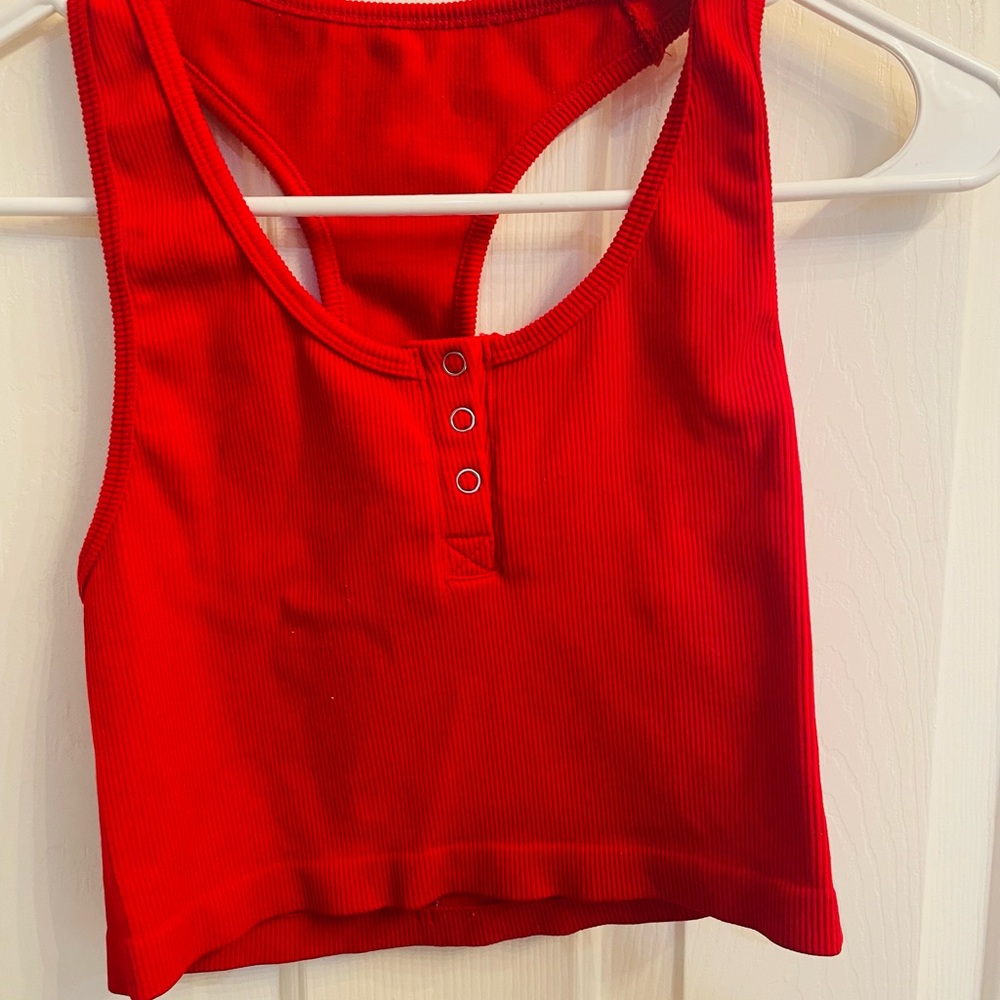 Small red crop top